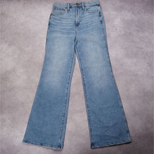Madewell 11" High Rise Flare Jeans Magic Pockets Light Blue Denim W28xL32